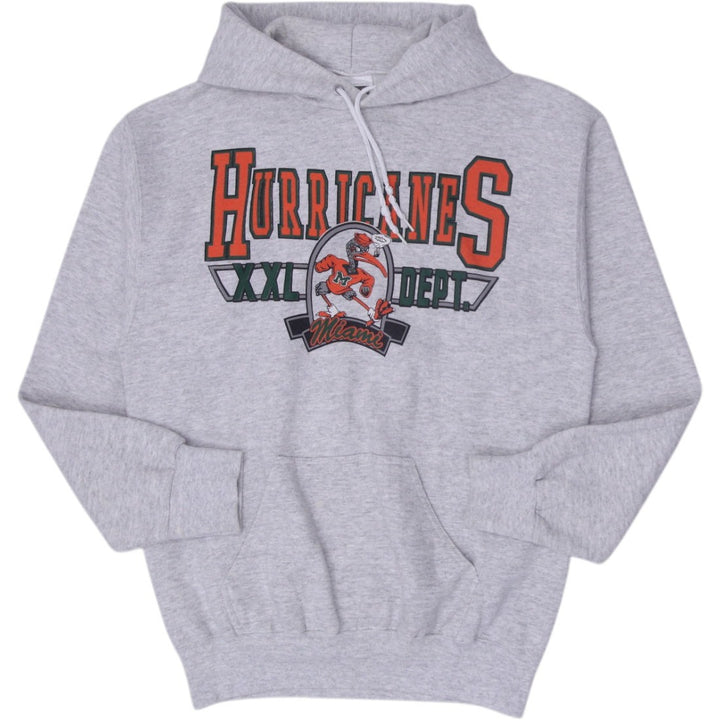 Vintage Mens Tultex Hoodie Gray Hurricanes Logo Spellout Large | Migration_Hoodies | Fashion Rerun