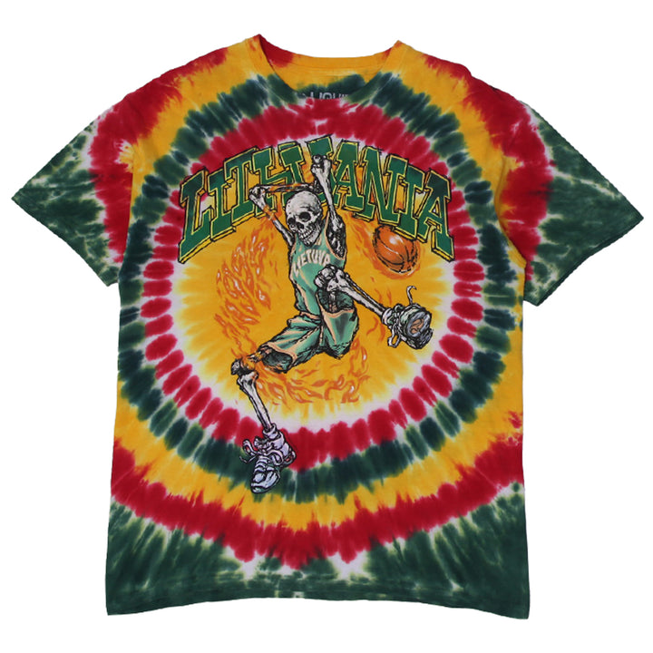 Mens 2020 Liquid Blue Lithuania Basketball Tie-Dye T-Shirt