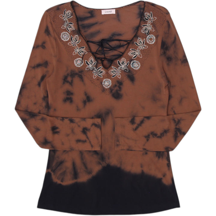 Y2K Laurèl Tie Dye Long Sleeve Top Size 40 | Migration_Y2K Tops | Fashion Rerun