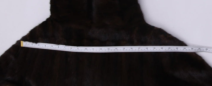 Authentic Pre-Loved Luxurious Helen Smith Mahogany Mink Cape with Oversized Hood