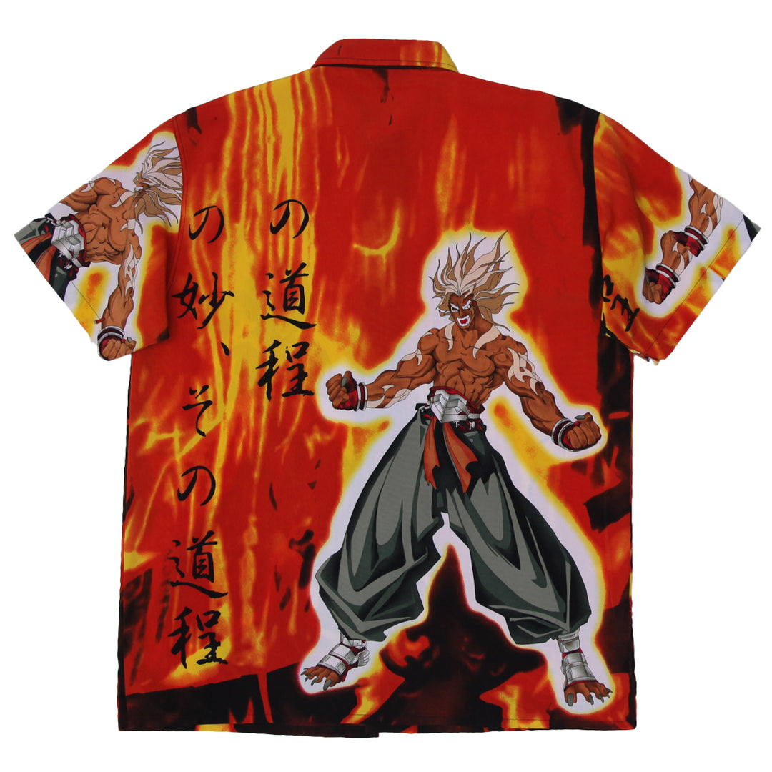Mens DTEK Sport Kazuki Samurai Anime All Over Graphic Button Up Shirt