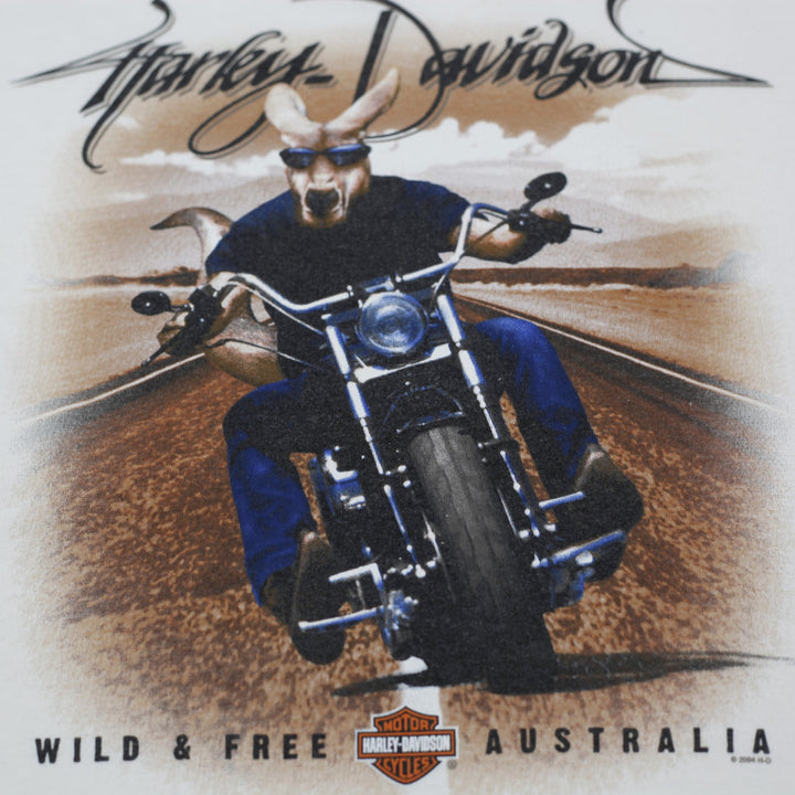 Vintage 2004 Harley Davidson Australia Wild & Free Kangaroo T-Shirt Size S