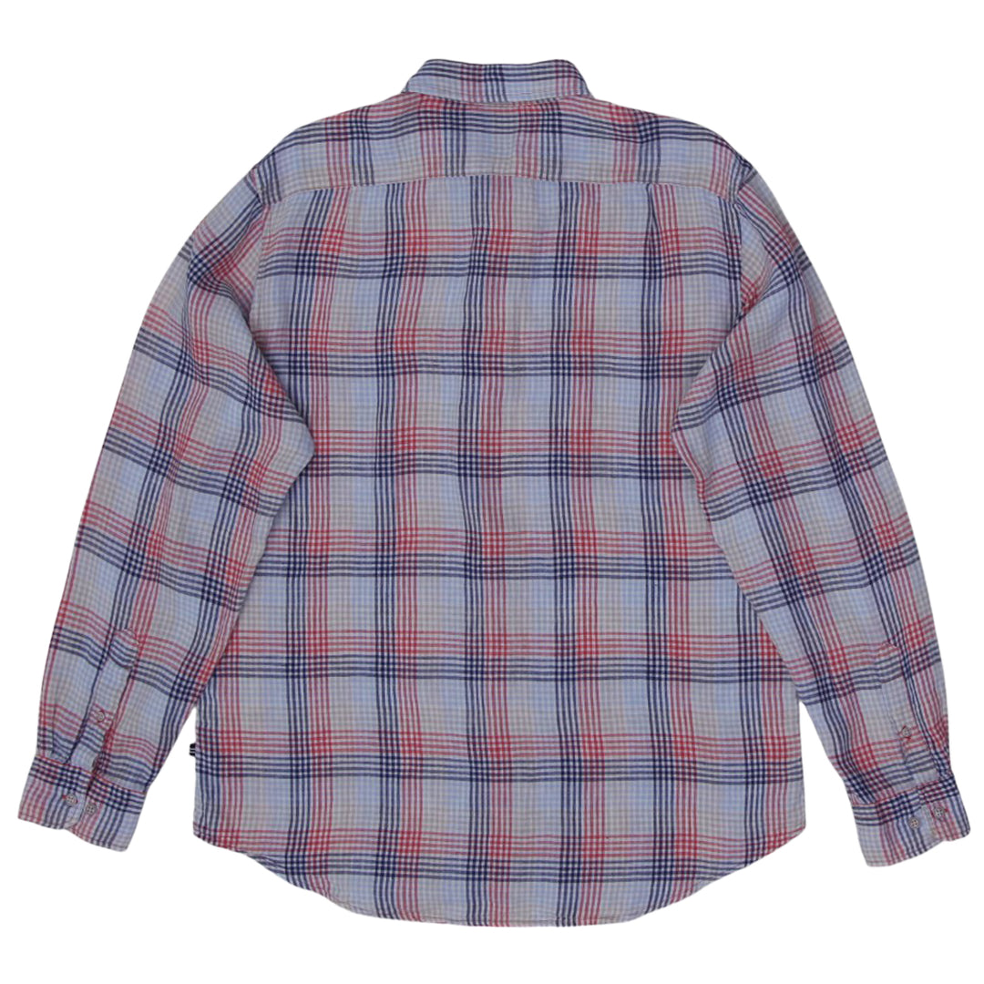 Mens Nautica A Bit Trimmer 100% Linen Long Sleeve Shirt