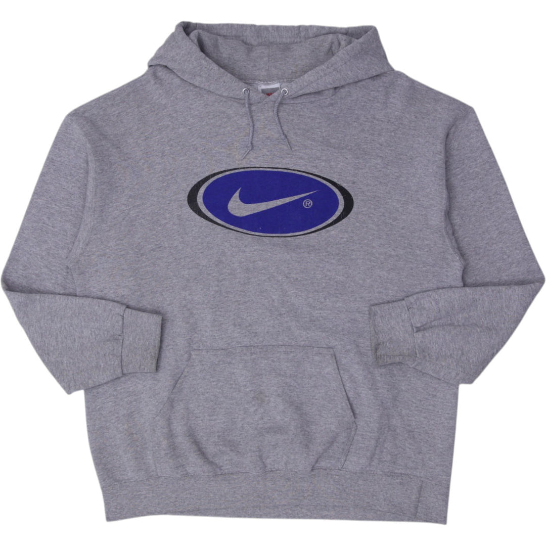 Vintage Mens Nike Hoodie Gray Sweatshirt Logo Pullover | Migration_Hoodies | Fashion Rerun