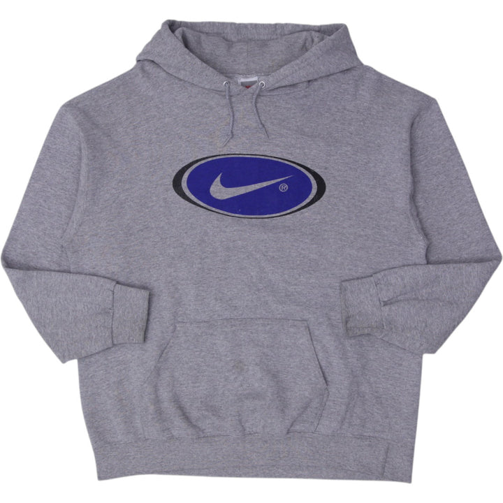 Vintage Mens Nike Hoodie Gray Sweatshirt Logo Pullover | Migration_Hoodies | Fashion Rerun