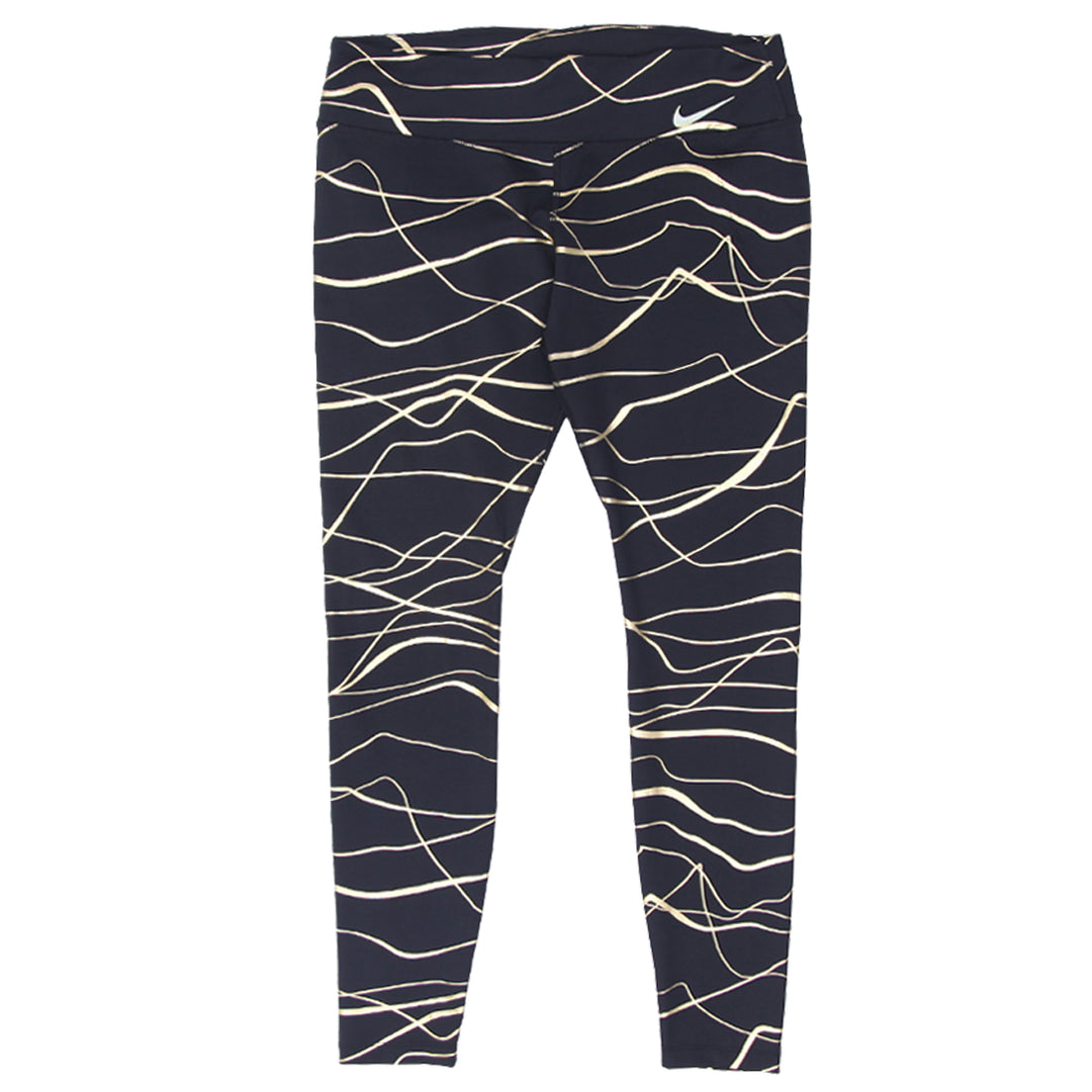 Nike Clothing Women's Black And Gold Nike Leggings Nike Gold