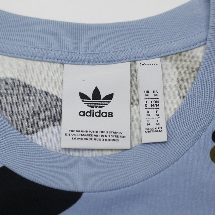 Mens Adidas Camo AOP Light Blue Camouflage Graphic T-Shirt Size M