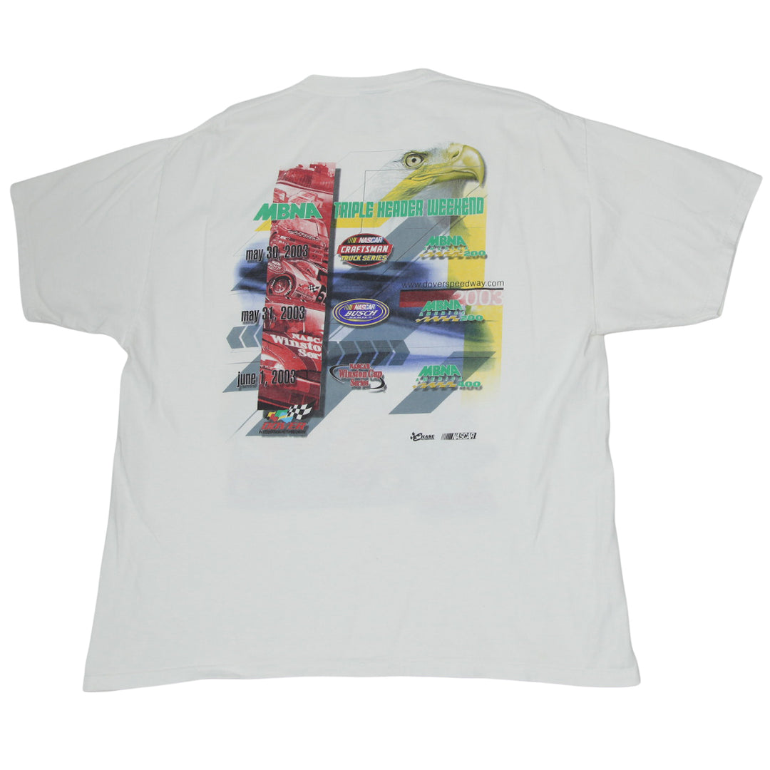 2003 Vintage MBNA Triple Header Weekend Nascar Racing T-Shirt XL