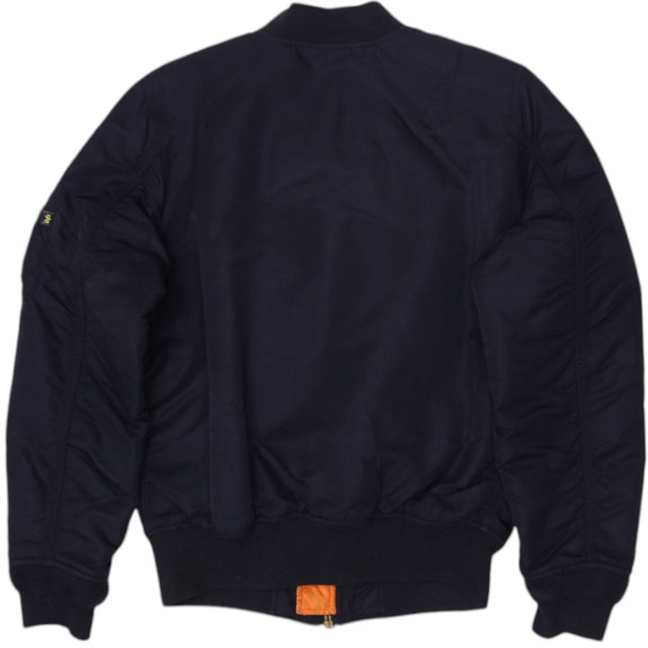 Vintage Mens Alpha Industries MA-1 Bomber Jacket Black Orange Reversible S | Migration_Jackets - Side View | Fashion Rerun