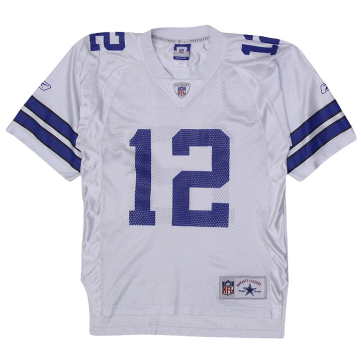 Mens Throwback White Sewn #12 Roger Staubach Dallas Cowboys Jersey