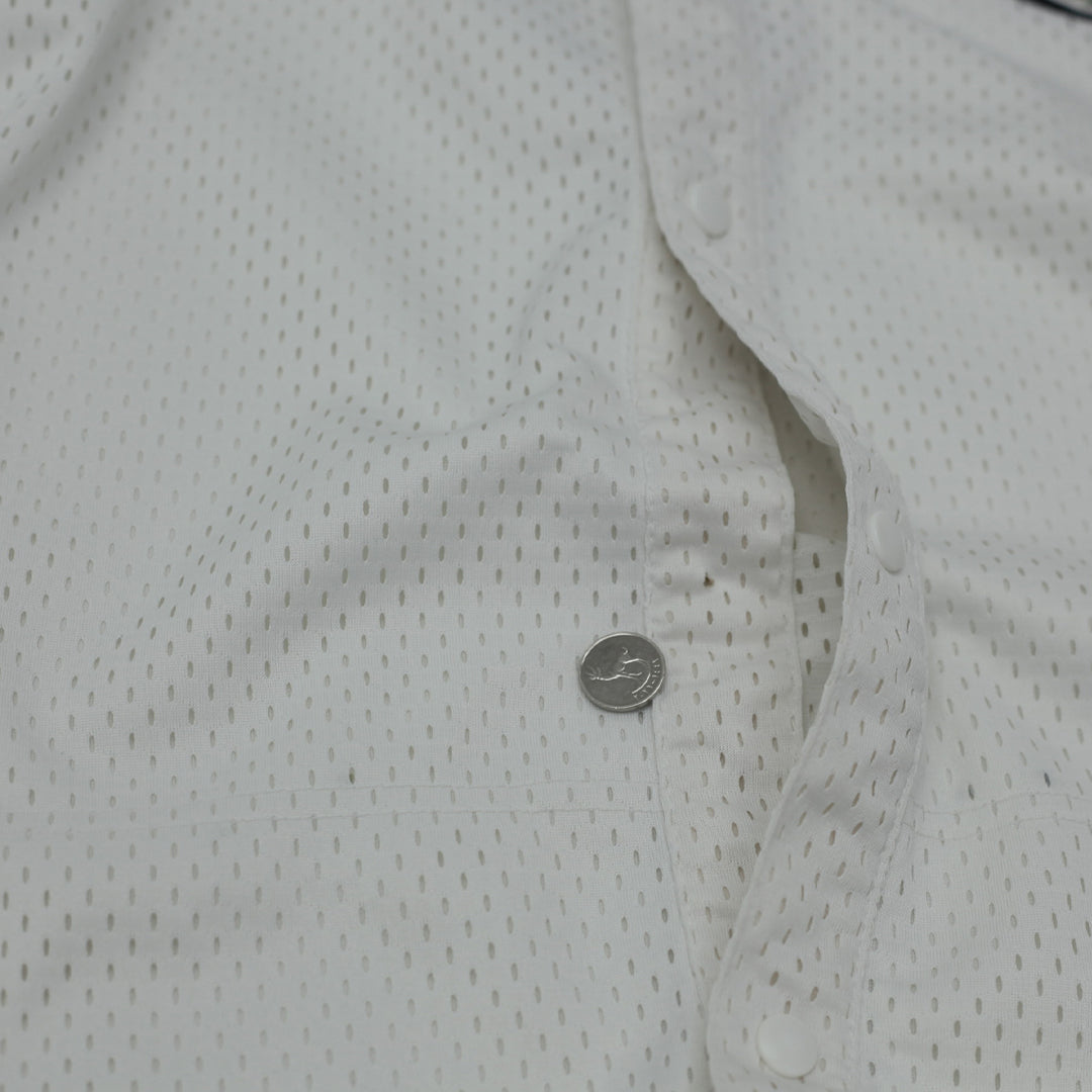 Vintage Nike XXL White Mesh Button Up Shirt - Fashion Rerun Vintage Migration_Jersey