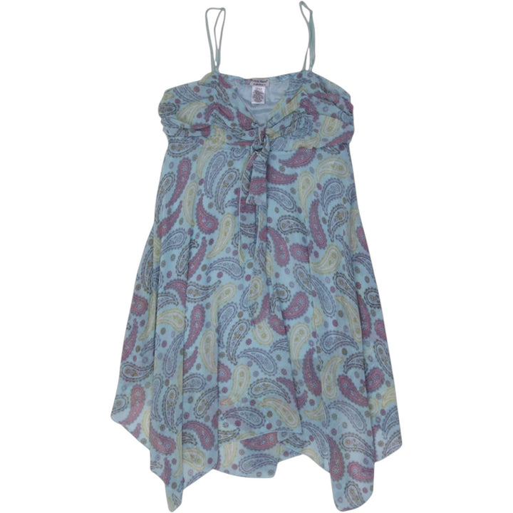 Y2K Ladies Guess Jeans Dress Blue Paisley Spaghetti Strap