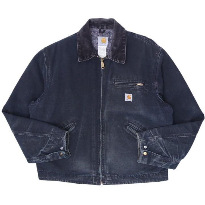 Vintage Carhartt J01 BLK Distressed Blanket Lined Detroit Jacket USA