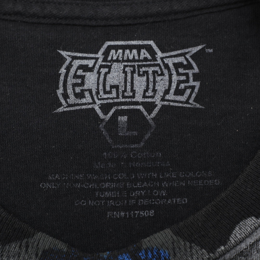 Y2K Mens MMA Elite Skulls Cross Tribal Cyber Grunge T-Shirt Size L