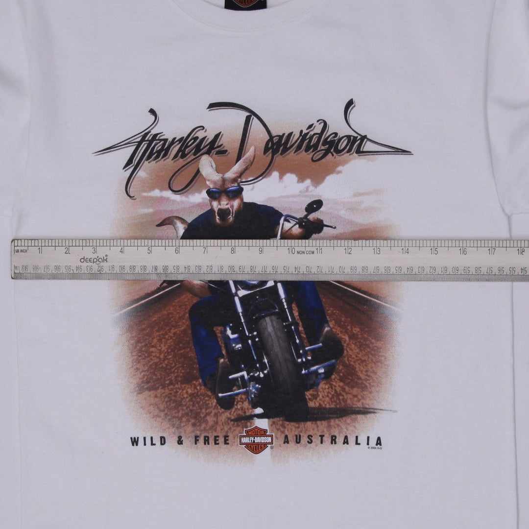 Vintage 2004 Harley Davidson Australia Wild & Free Kangaroo T-Shirt Size S