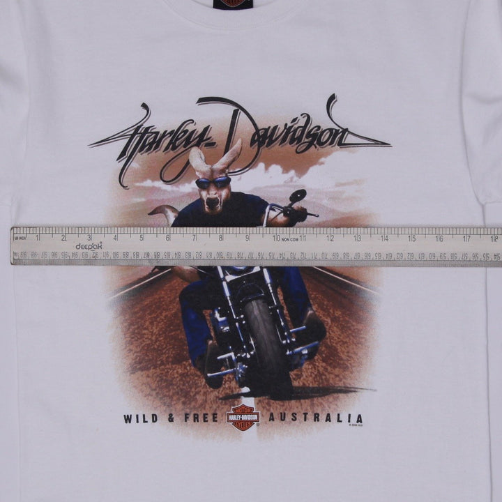 Vintage 2004 Harley Davidson Australia Wild & Free Kangaroo T-Shirt Size S