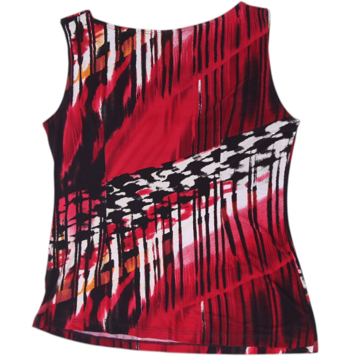 Y2K Ladies Abstract Print Cowl Neck Sleeveless Top Size S