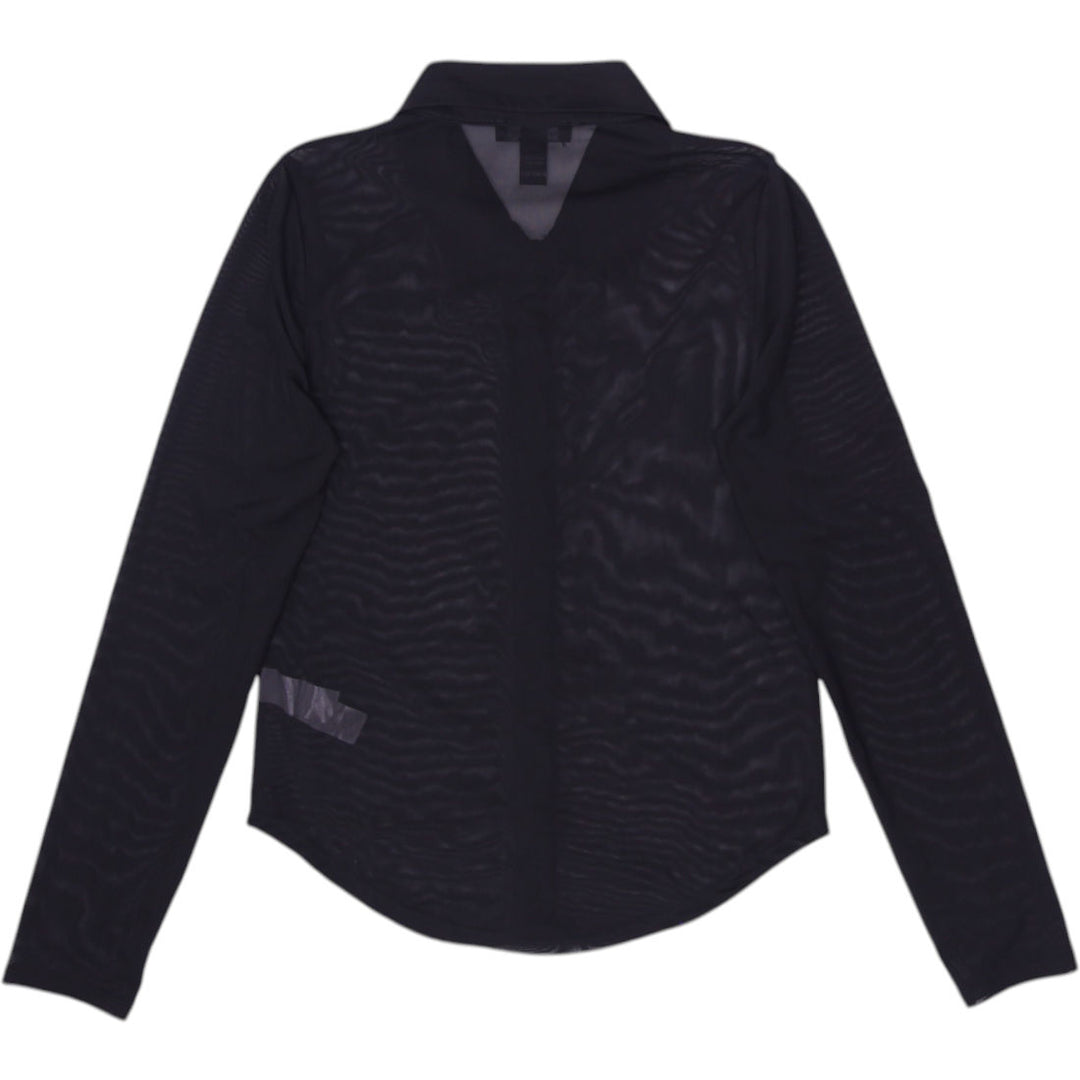 Y2K Ladies Streetwear Society Sheer Long Sleeve Blouse Top Size L