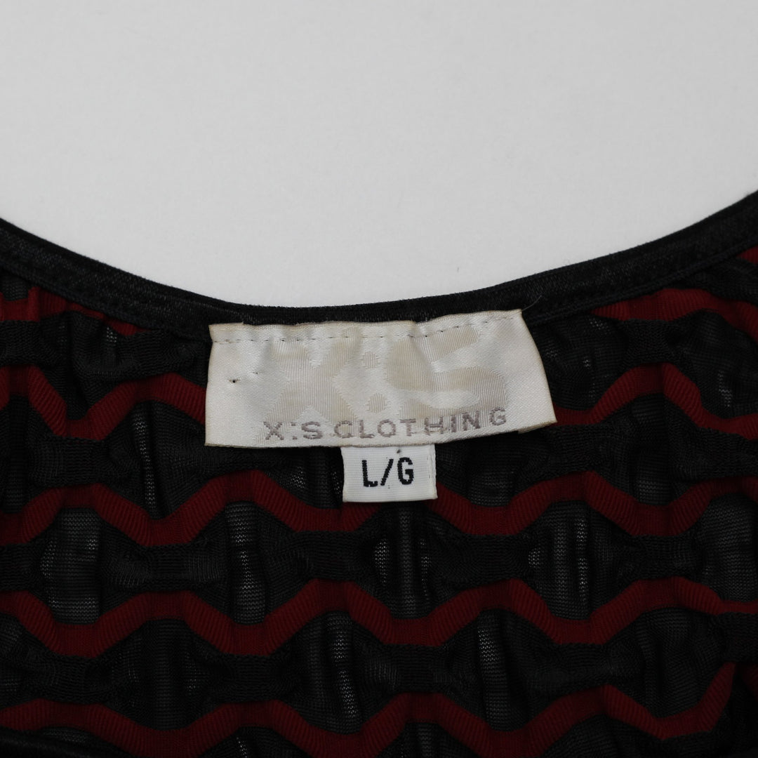 Y2K Ladies XS Clothing Geometric Textured Mesh Scoop Neck Tank Top Size L