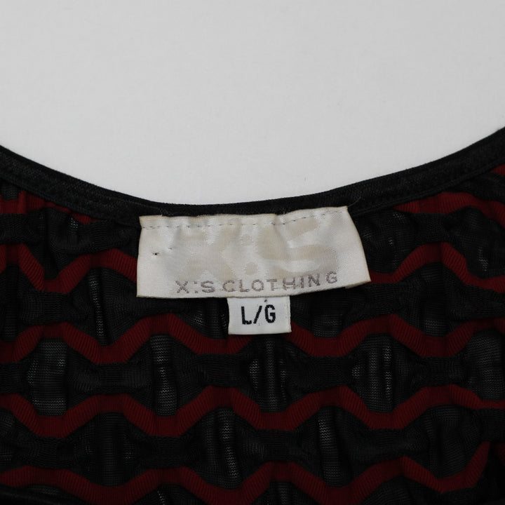 Y2K Ladies XS Clothing Geometric Textured Mesh Scoop Neck Tank Top Size L
