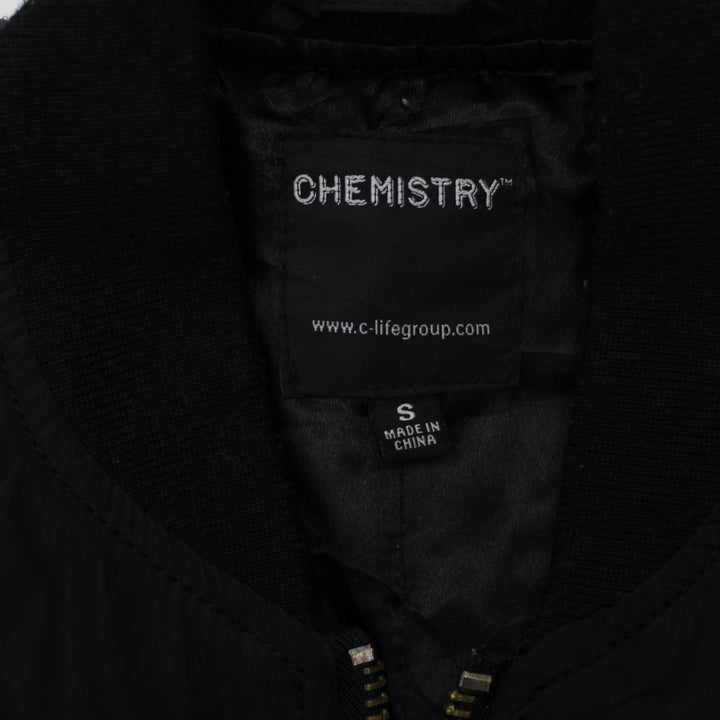 Mens Chemistry NASA Bomber Jacket Black Embroidered Patches