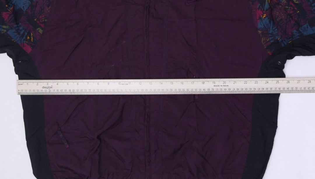 Vintage Nike Windbreaker Jacket Women's Full Zip Printed Sleeve Purple