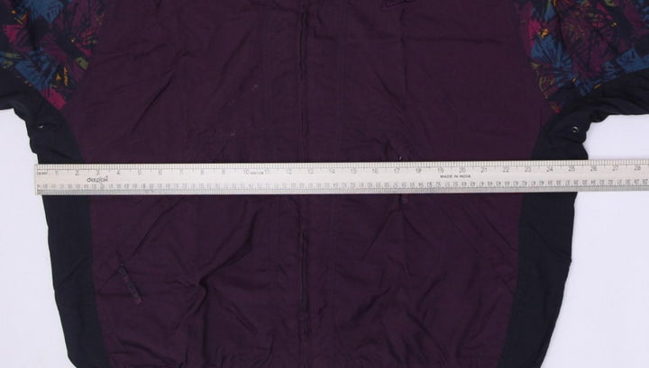 Vintage Nike Windbreaker Jacket Women's Full Zip Printed Sleeve Purple