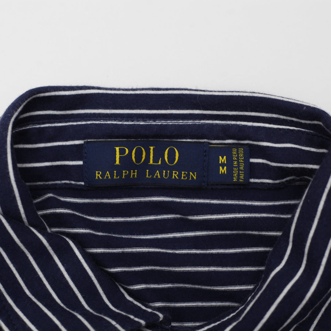 Mens Polo Ralph Lauren Pinstripe Cotton Polo Shirt Size M