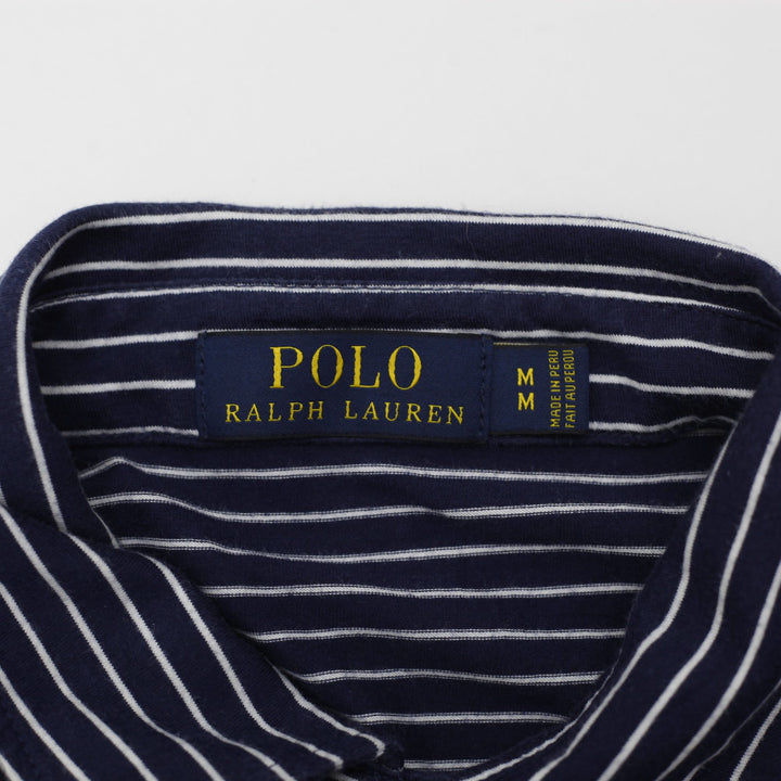 Mens Polo Ralph Lauren Pinstripe Cotton Polo Shirt Size M