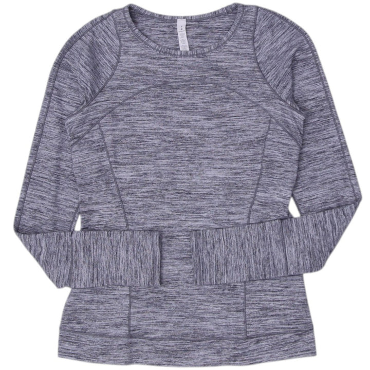 Ladies Lululemon Gray Long Sleeve Heathered Knitwear T-Shirt