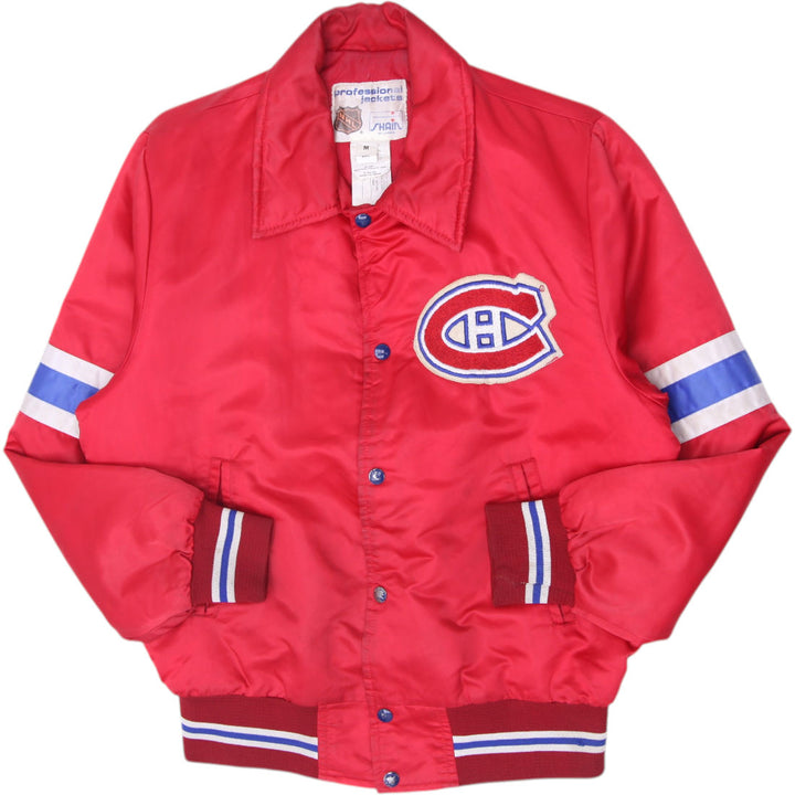 Vintage 80s Shain of Canada Montreal Canadiens Satin Bomber Jacket Size M