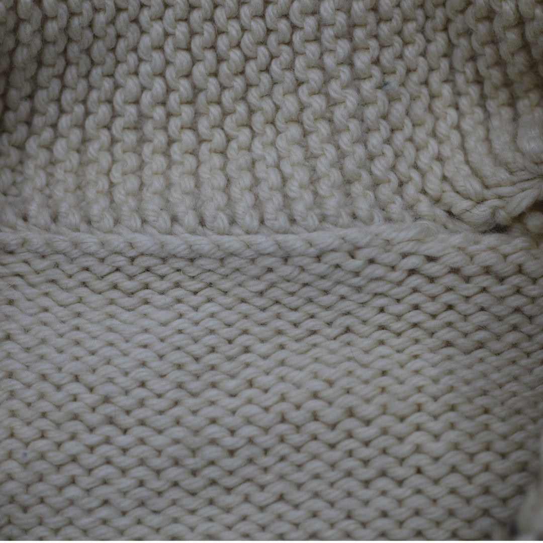Vintage 1950s Cowichan Chunky Hand Knitted Zip Sweater Size XL | Migration_Knitwear & Sweaters - Back View | Fashion Rerun