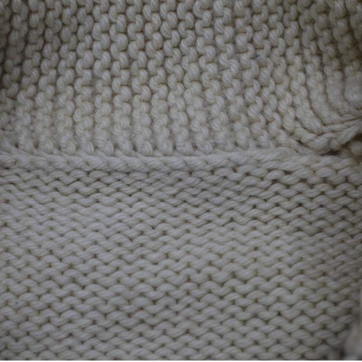 Vintage 1950s Cowichan Chunky Hand Knitted Zip Sweater Size XL | Migration_Knitwear & Sweaters - Back View | Fashion Rerun