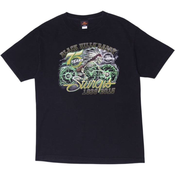 Mens Hot Leathers Sturgis 75th Anniversary Black Hills Rally T-Shirt Size L