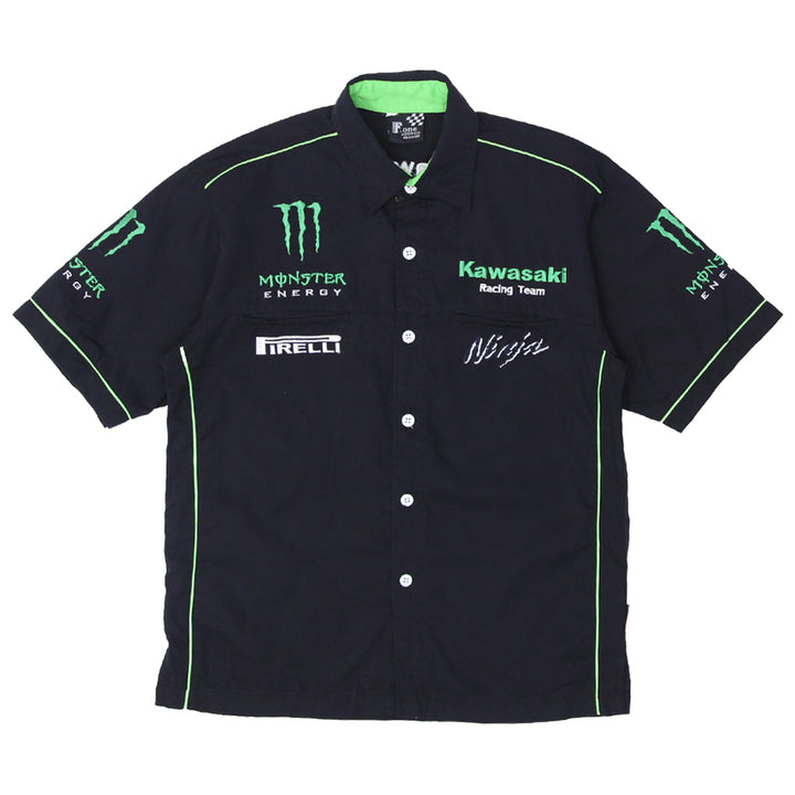 Mens Monster Energy Kawasaki Racing Team Shirt - Fashion Rerun Vintage Migration_Shirt