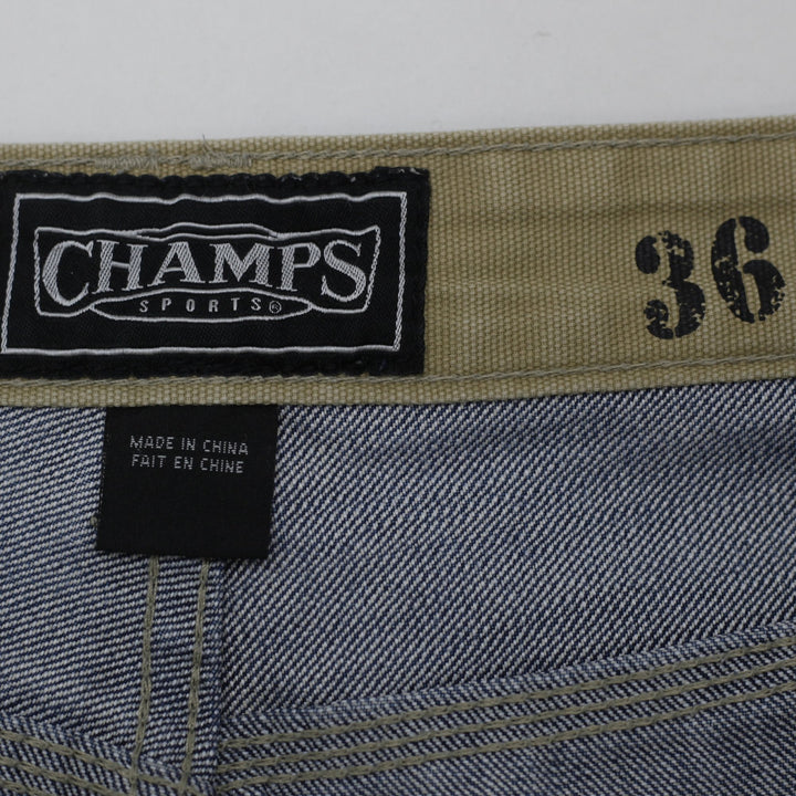 Y2K Mens Champs Sports Denim Jorts Mens 36 Baggy Loose Fit Y2K Skater Jean Shorts