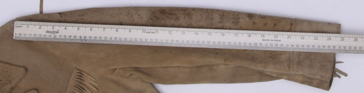 Vintage Suede Leather Fringe Western Jacket Brown