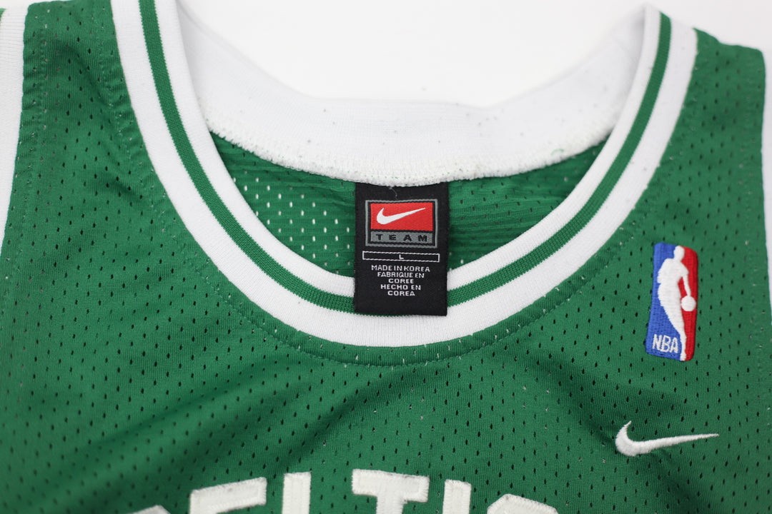 Vintage Nike Team Swoosh Embroidred Boston Celtics Pierce 34 Basketball Jersey