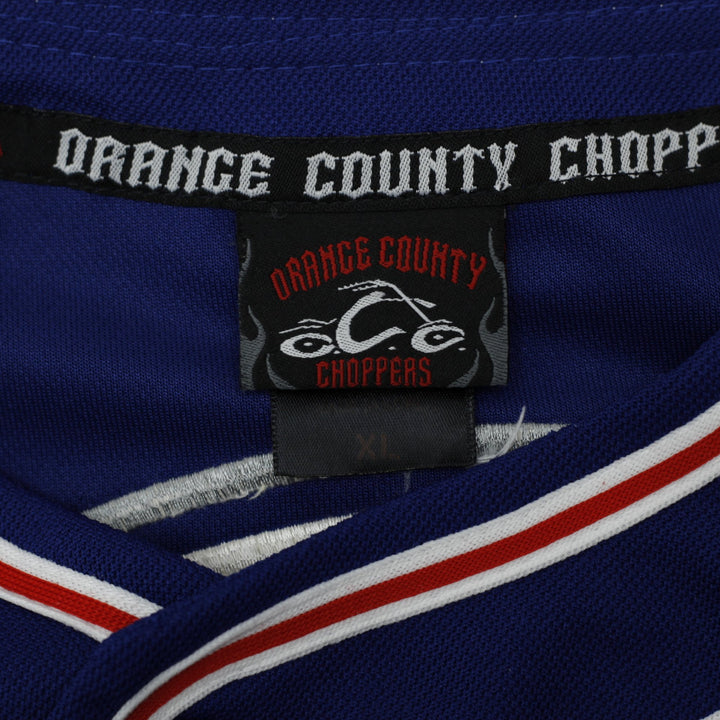 Mens Blue Orange County Choppers (OCC) Big New York Baseball Jersey