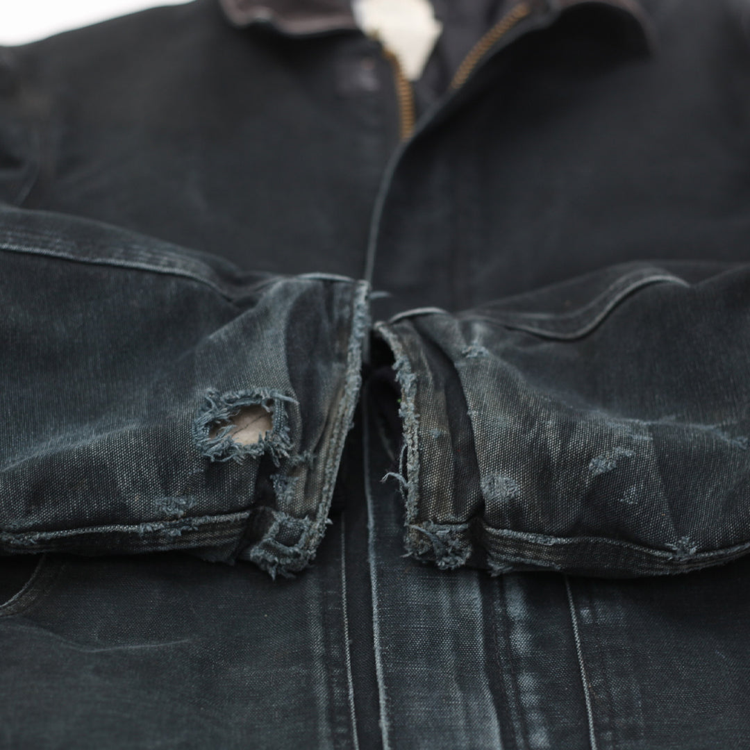 Mens Carhartt J02-BLK Quilted Lined Workwear Jacket Distressed - Fashion Rerun Vintage Migration_Jacket