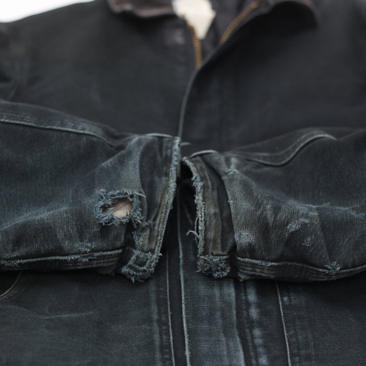 Mens Carhartt J02-BLK Quilted Lined Workwear Jacket Distressed - Fashion Rerun Vintage Migration_Jacket