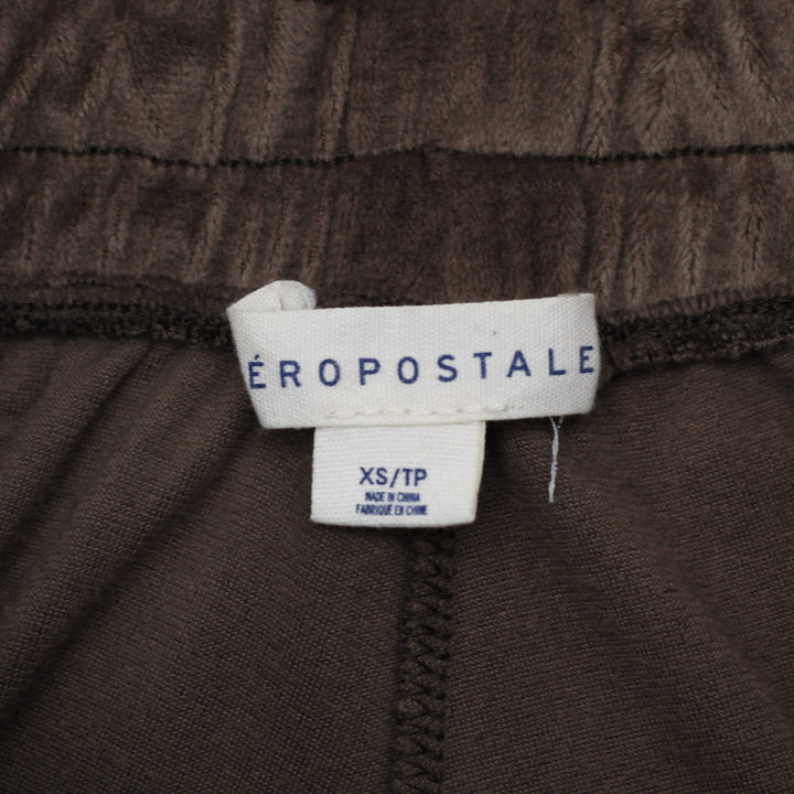 Y2K Womens Aeropostale Pants Brown Velour Wide Leg Size XS