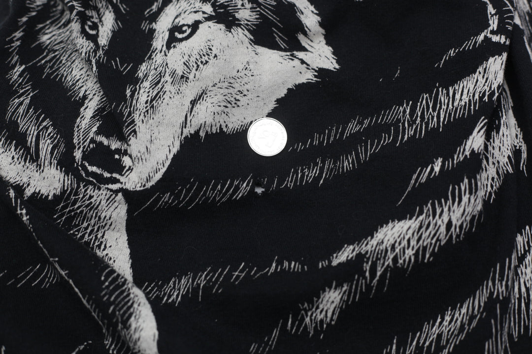 Vintage Wolves AOP T-Shirt Single Stitch Made In USA Fruit of the Loom L