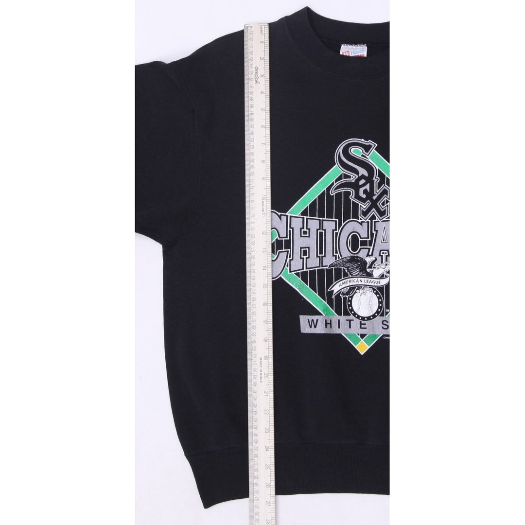 Vintage 1990s Chicago White Sox MLB Black Crewneck Sweatshirt Size M | Migration_Sweatshirt - View 7 | Fashion Rerun