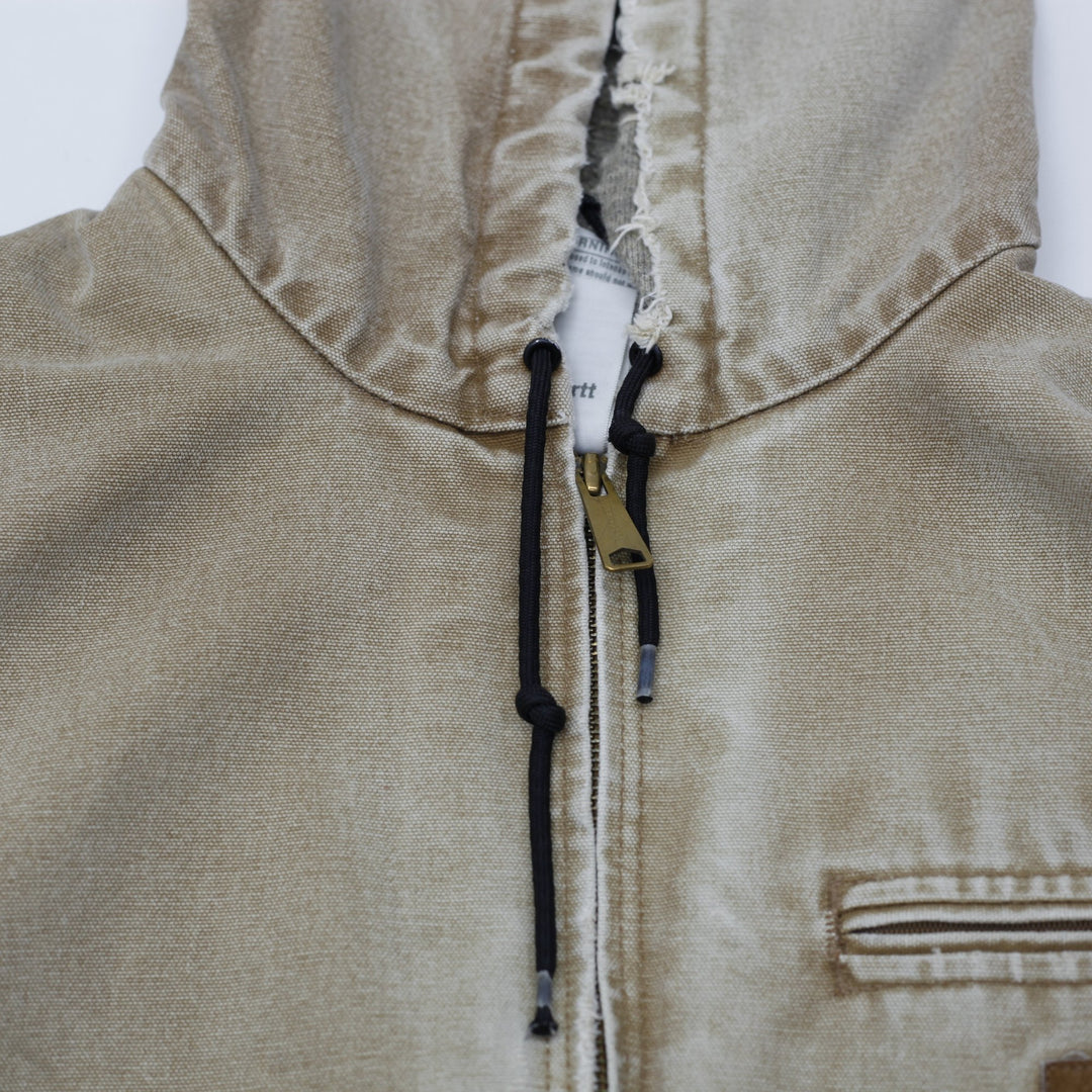 Vintage Carhartt J141 BRN Sherpa Lined Sandstone Duck Jacket Size XL