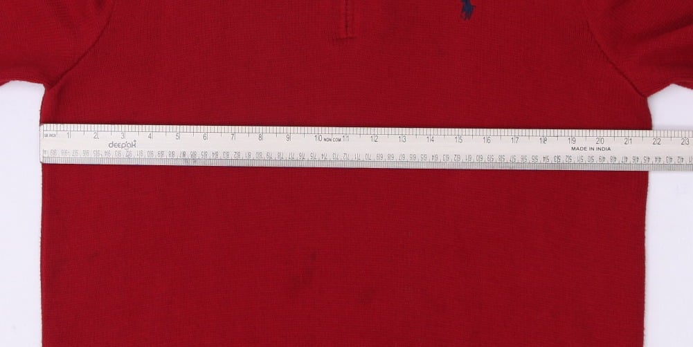 Vintage Polo By Ralph Lauren Quarter Zip Cotton Red Mock Neck Sweater Size L | Migration_Jumper & Knitwear RL | Fashion Rerun