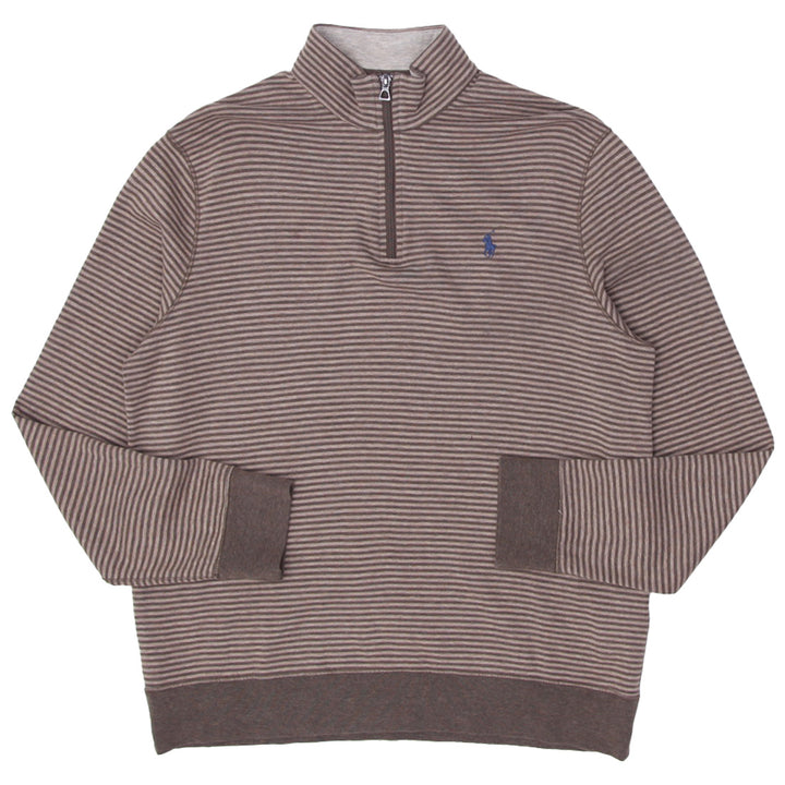 Mens Polo Ralph Lauren Striped Quarter Zip Sweater