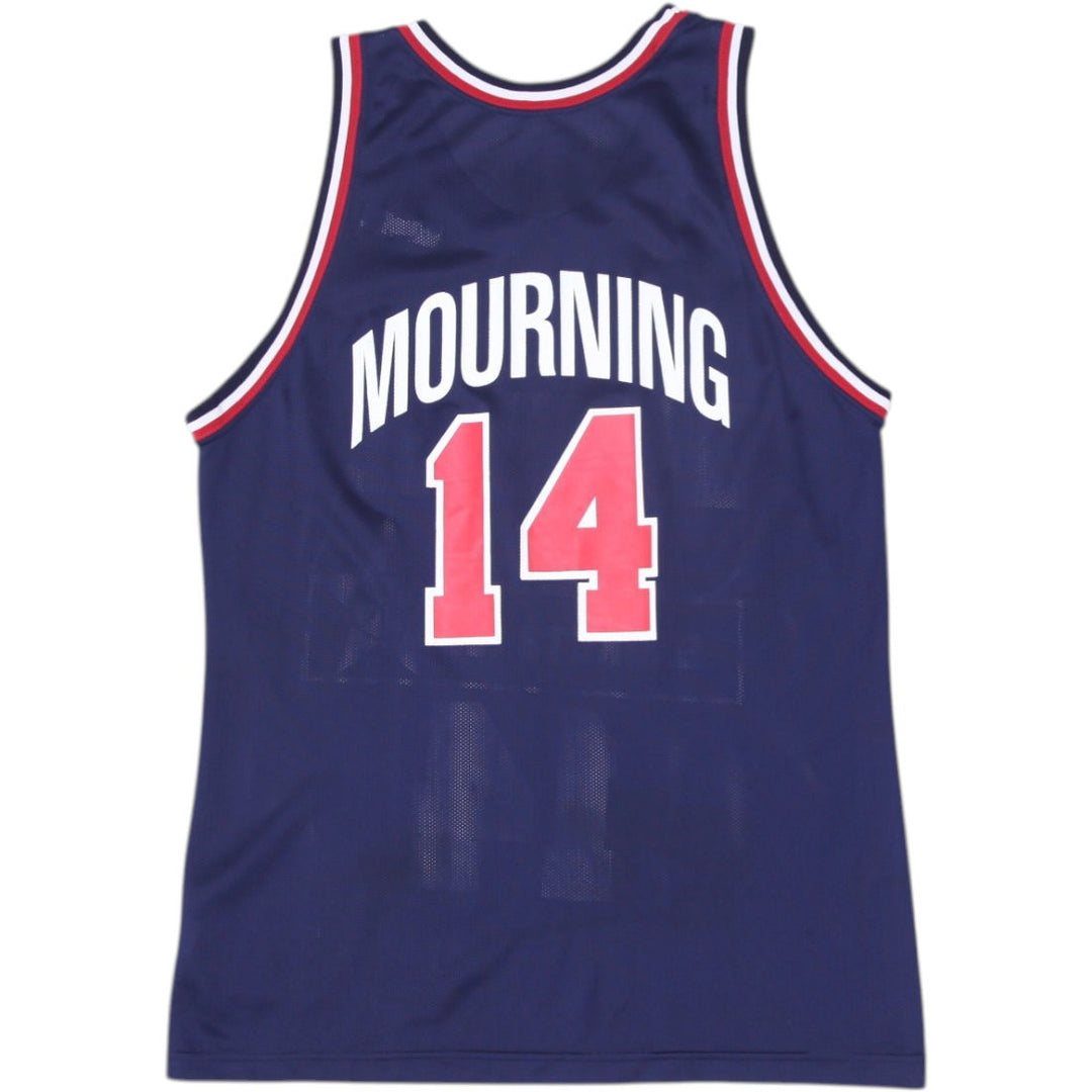 Vintage Champion USA Mourning #14 Basketball Navy Jersey Size 44 | Migration_Jerseys - Side View | Fashion Rerun