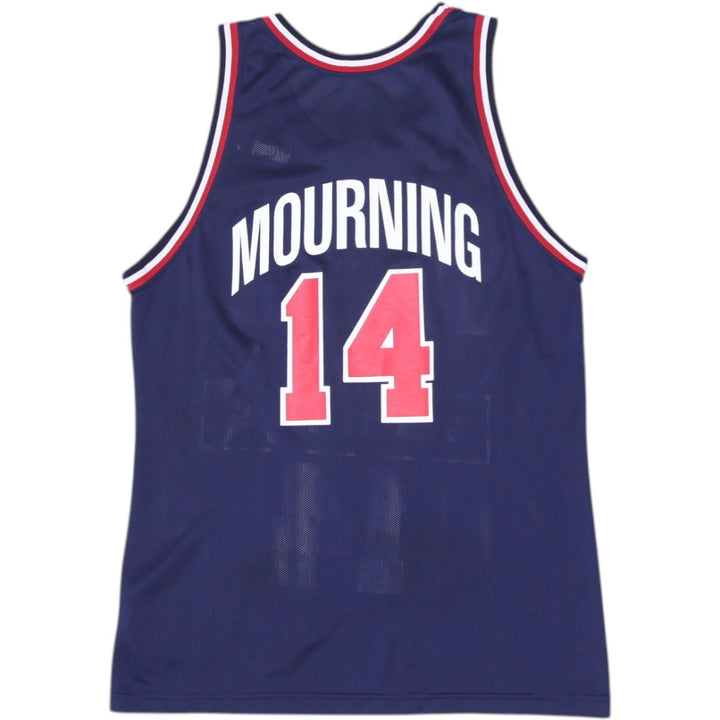 Vintage Champion USA Mourning #14 Basketball Navy Jersey Size 44 | Migration_Jerseys - Side View | Fashion Rerun