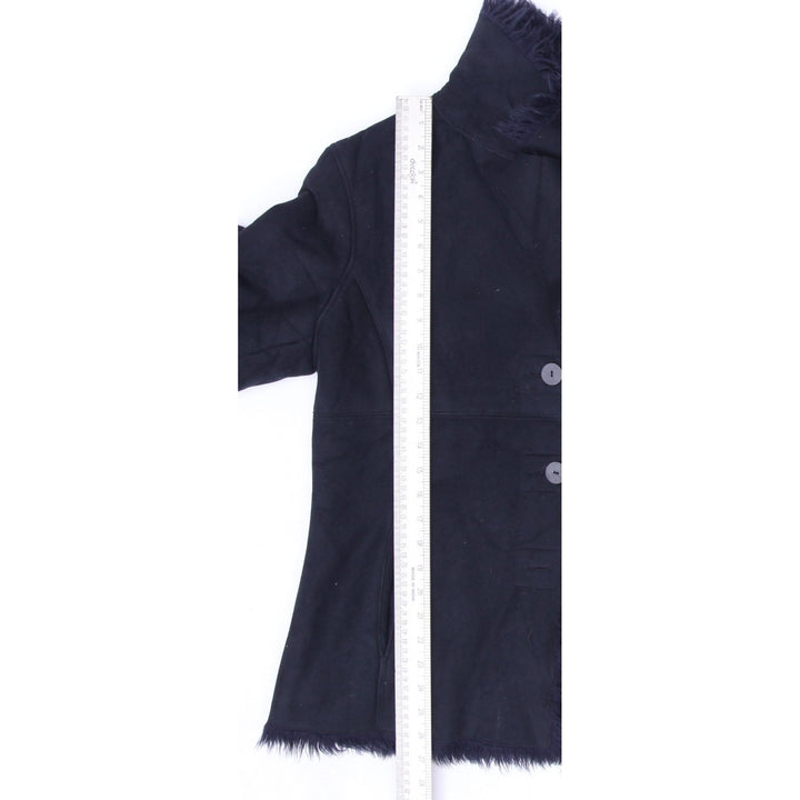 Y2K Ladies Utex Design Button Front Black Fur Trim Jacket Size P/S | Migration_Jackets - View 6 | Fashion Rerun
